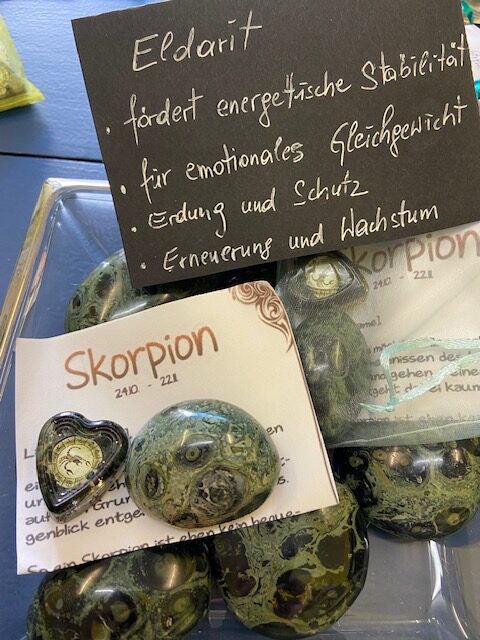 Sternzeichen Skorpion Steine Set Eldarit Schutzsteine Geburtstagsgeschenke Geschenke Orgonit Energie Herz