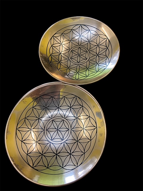Kupfer Räucherschale Schale Schmuckschale mit Blume des Lebens Symbol für bessere Raumenergie Esoterik Geschenke Shop Völkermarkt Kärnten